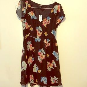 NWT Express Black floral dress